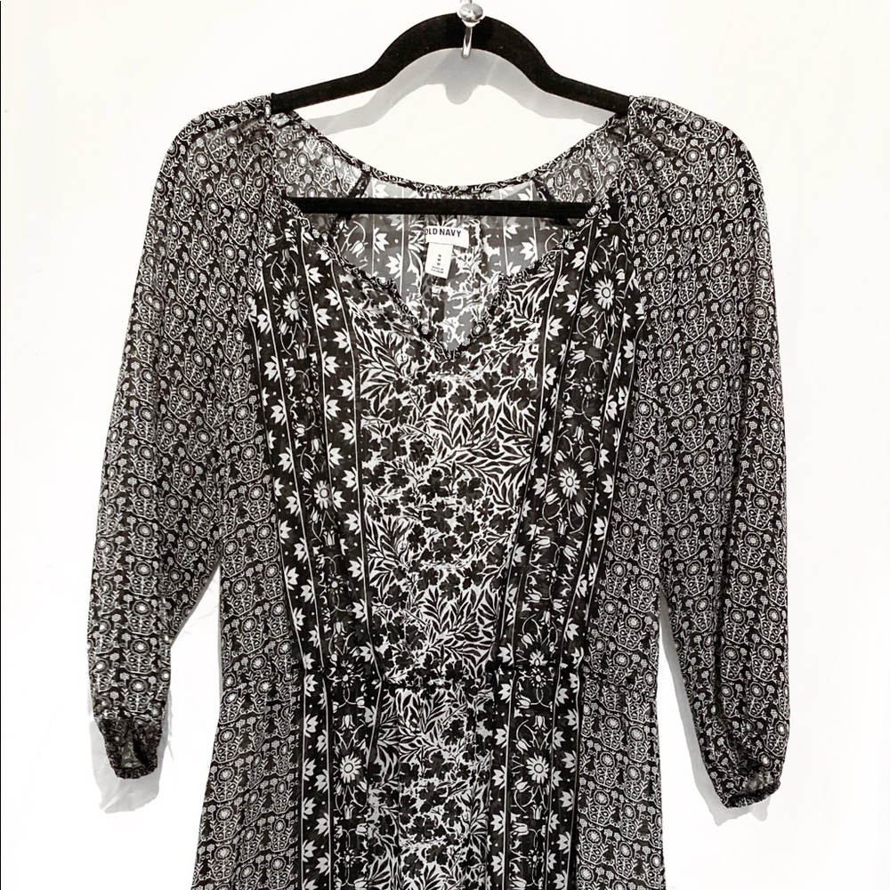 Old Navy Sheer Black and White Dress